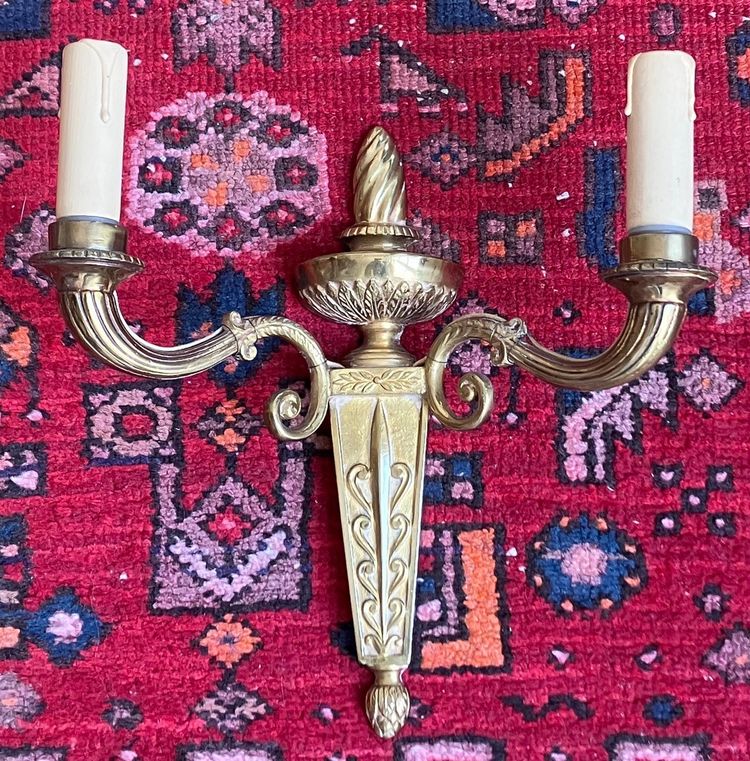 Pair of gilt bronze Empire-style wall sconces from the early 20th century