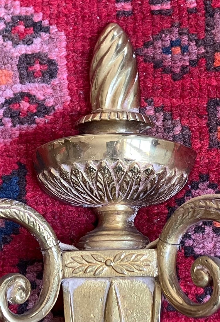Pair of gilt bronze Empire-style wall sconces from the early 20th century