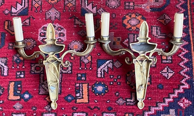 Pair of gilt bronze Empire-style wall sconces from the early 20th century