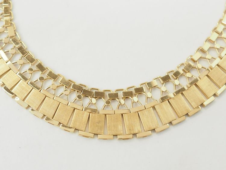 Collier ancien maille plate en or jaune 
