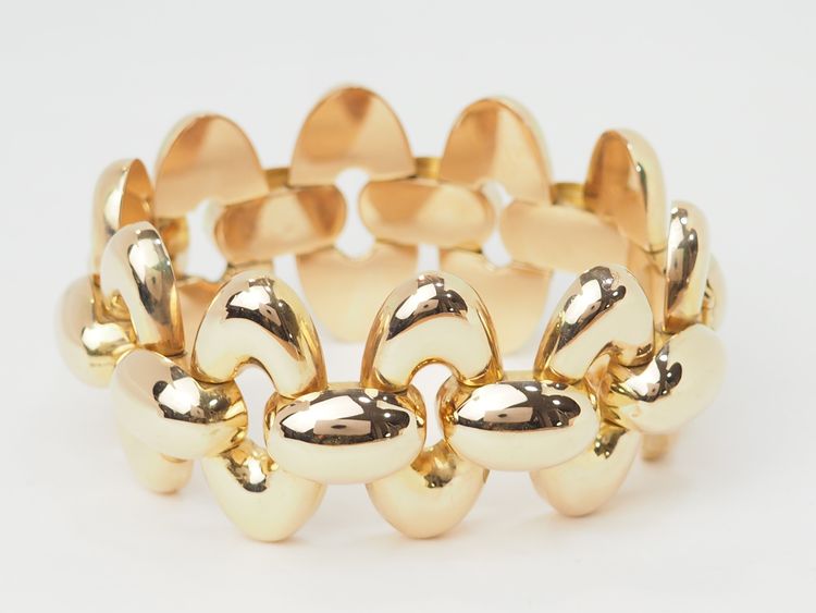 Wichtiges Tank-Armband aus den 40er Jahren in Roségold