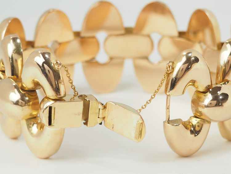 Wichtiges Tank-Armband aus den 40er Jahren in Roségold