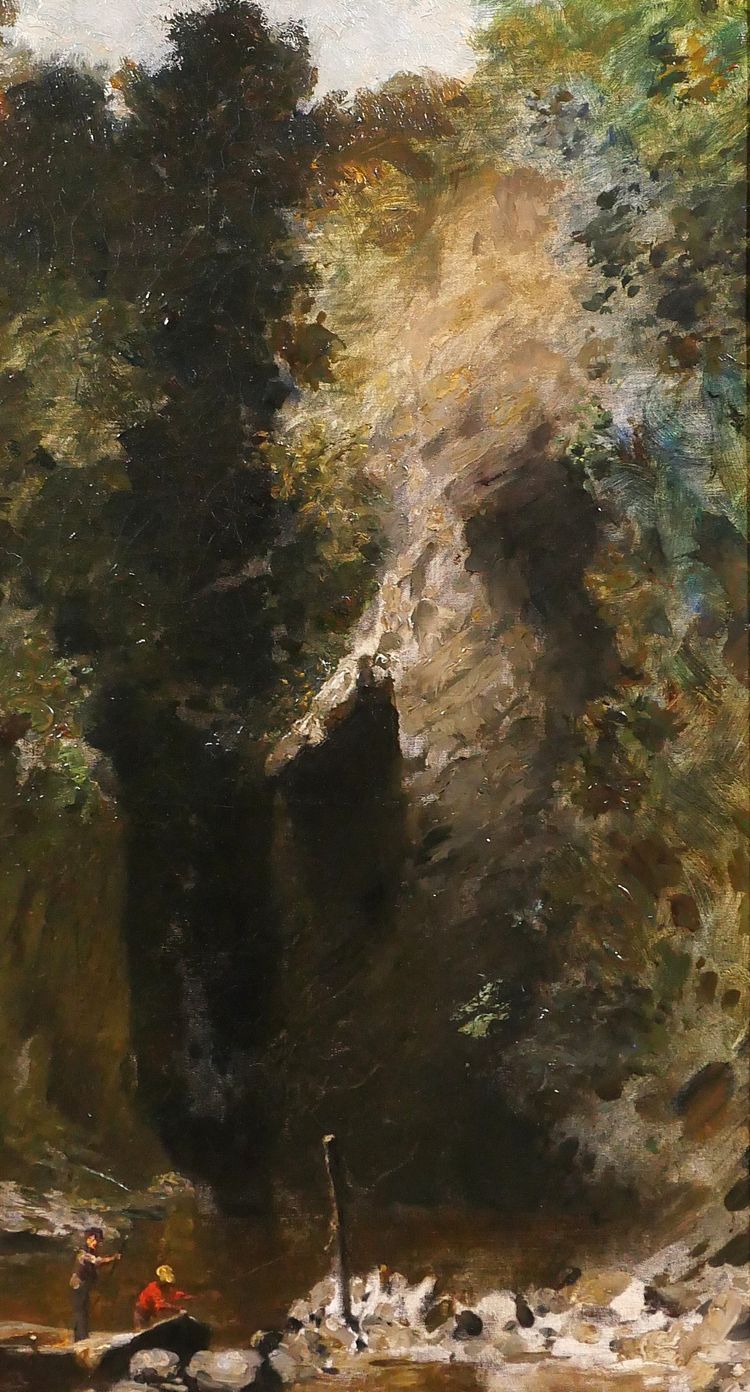 François SCHOMMER 1850-1935 Flusslandschaft mit Fischern, Gemälde, Barbizon, um 1900-10