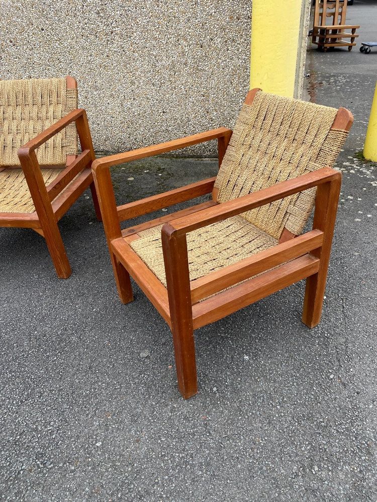 3 Vintage Armchairs In The Audoux And Minet Style Circa 1950/1960