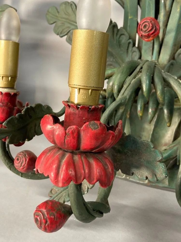 Pair of Lacquered Metal Wall Sconces Circa 1930/1950