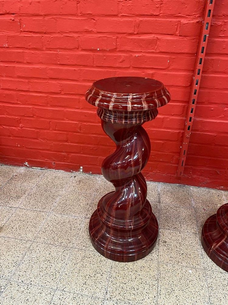 Coppia di colonne in ceramica attribuite a Massier, 1900 circa