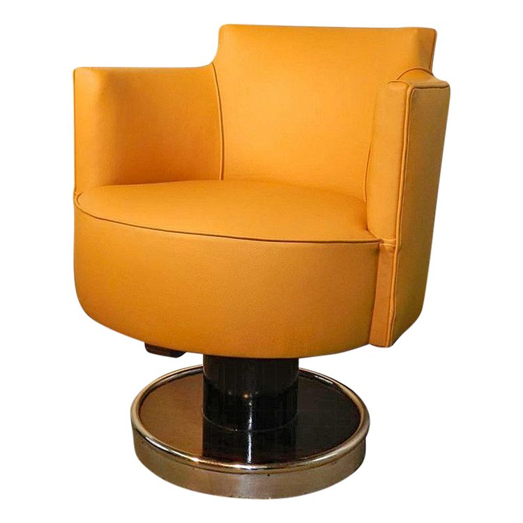 Decoene Freres , Important Fauteuil De Bureau Art Deco , Macassar Et Cuir, Restauré, Circa 1930