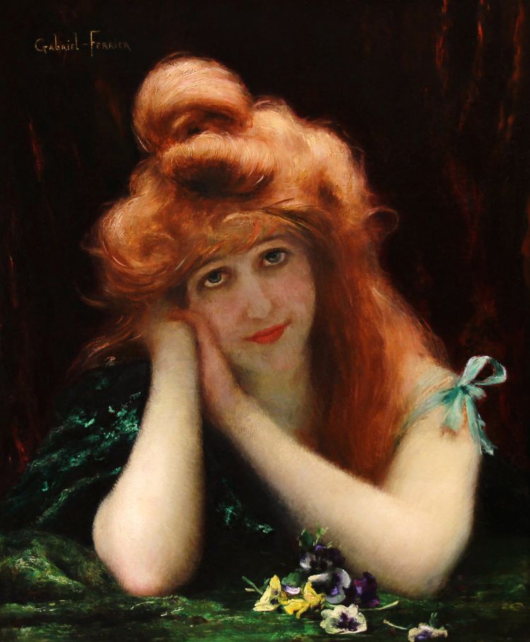 Ölgemälde auf leinwand, porträt von Madame Ferrier von Gabriel Ferrier Französische schule 19Th