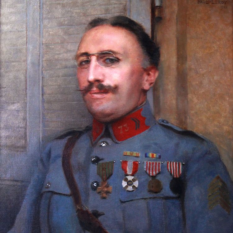 Peinture à l'huile sur toile datée de 1921, portrait militaire par Paul Leroy