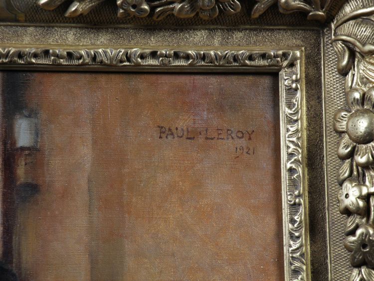 Peinture à l'huile sur toile datée de 1921, portrait militaire par Paul Leroy