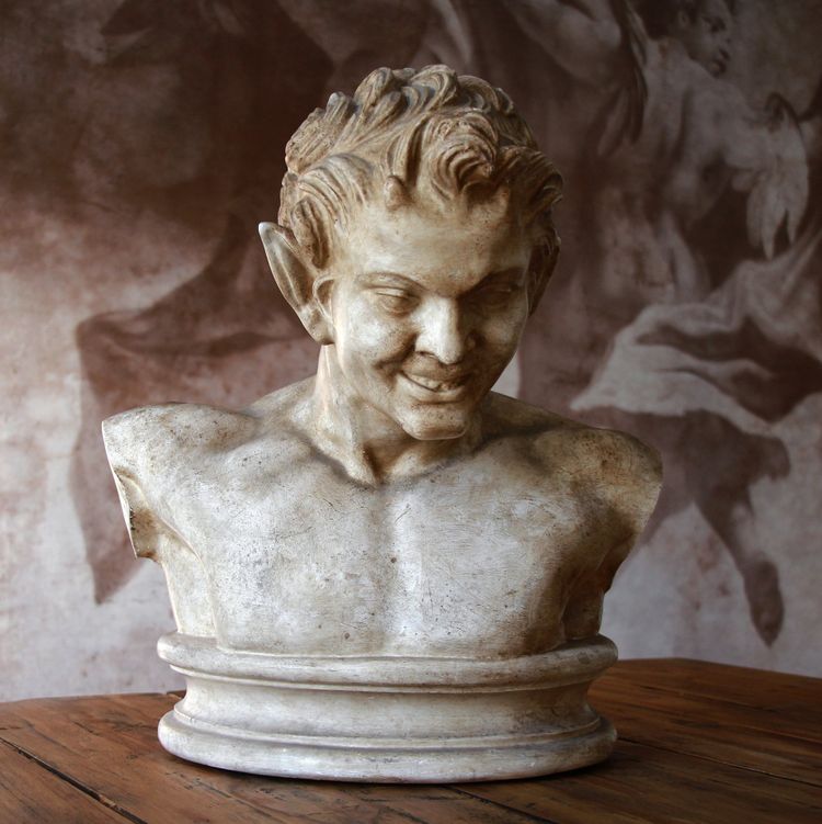 Busto in gesso patinato "stile terracotta" del XIX secolo con sigillo del Louvre 1880