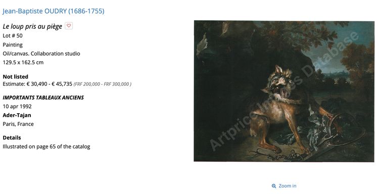 Ancienne peinture à l'huile sur toile 18ème siècle ,d'après Jean Baptiste Oudry école française