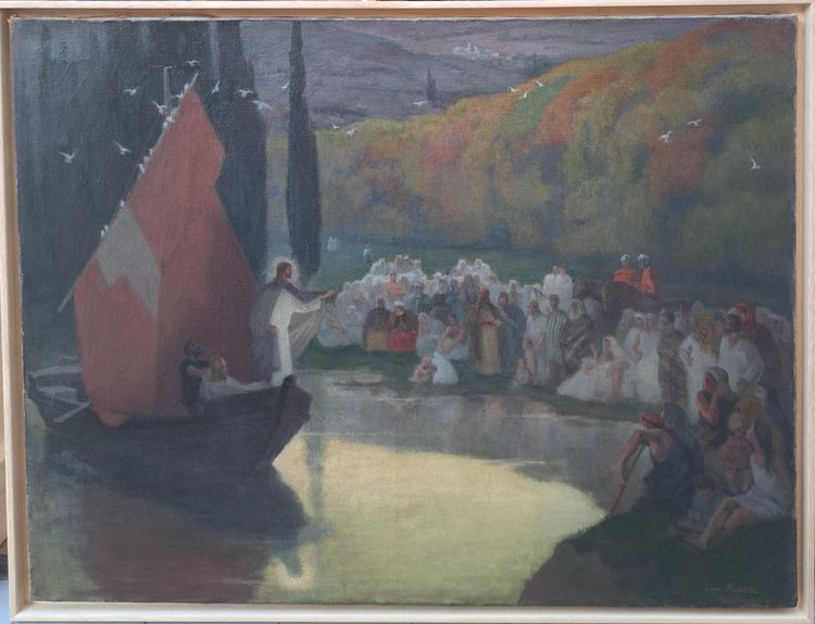 Louis Roger (1874-1953), La Prédication Au Bord Du Lac De Tibériade, Grand Prix De Rome 1899