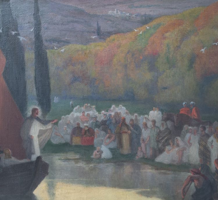 Louis Roger (1874-1953), La Prédication Au Bord Du Lac De Tibériade, Grand Prix De Rome 1899