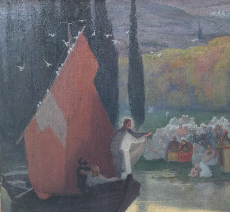 Louis Roger (1874-1953), La Prédication Au Bord Du Lac De Tibériade, Grand Prix De Rome 1899