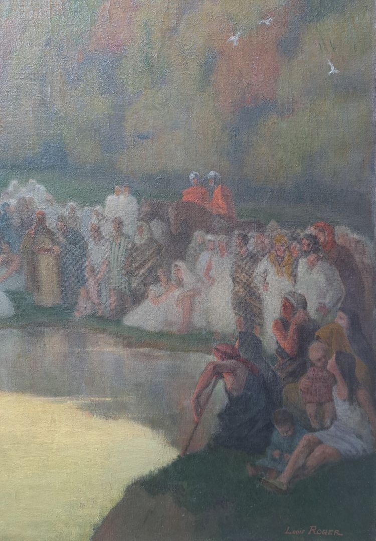 Louis Roger (1874-1953), La Prédication Au Bord Du Lac De Tibériade, Grand Prix De Rome 1899