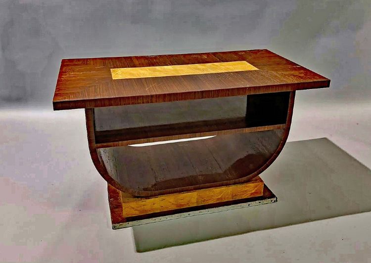 Art Deco Side Table in Rosewood and Maple, Circa 1930