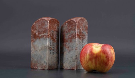 Paar Specksteinstempel, China Ende des 19., Anfang des 20. Jahrhunderts