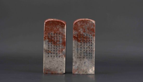 Paar Specksteinstempel, China Ende des 19., Anfang des 20. Jahrhunderts