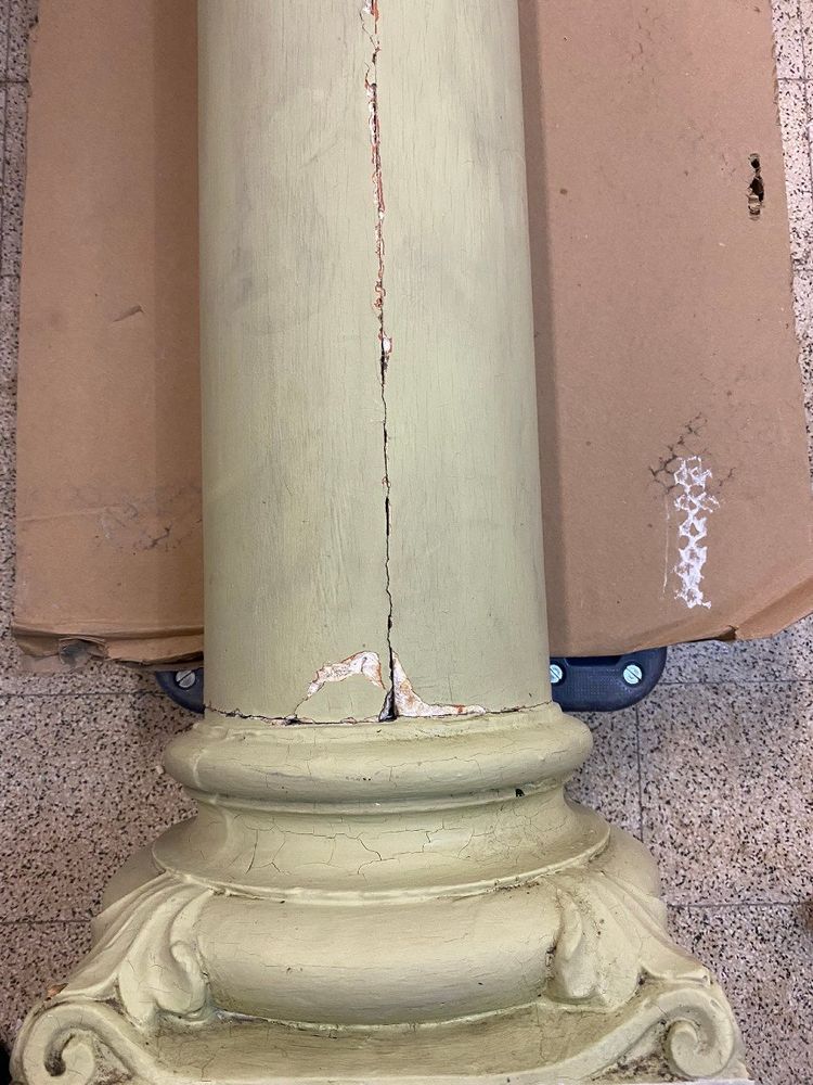 Pair of Antique Patinated Plaster Columns From A Theater Circa 1880