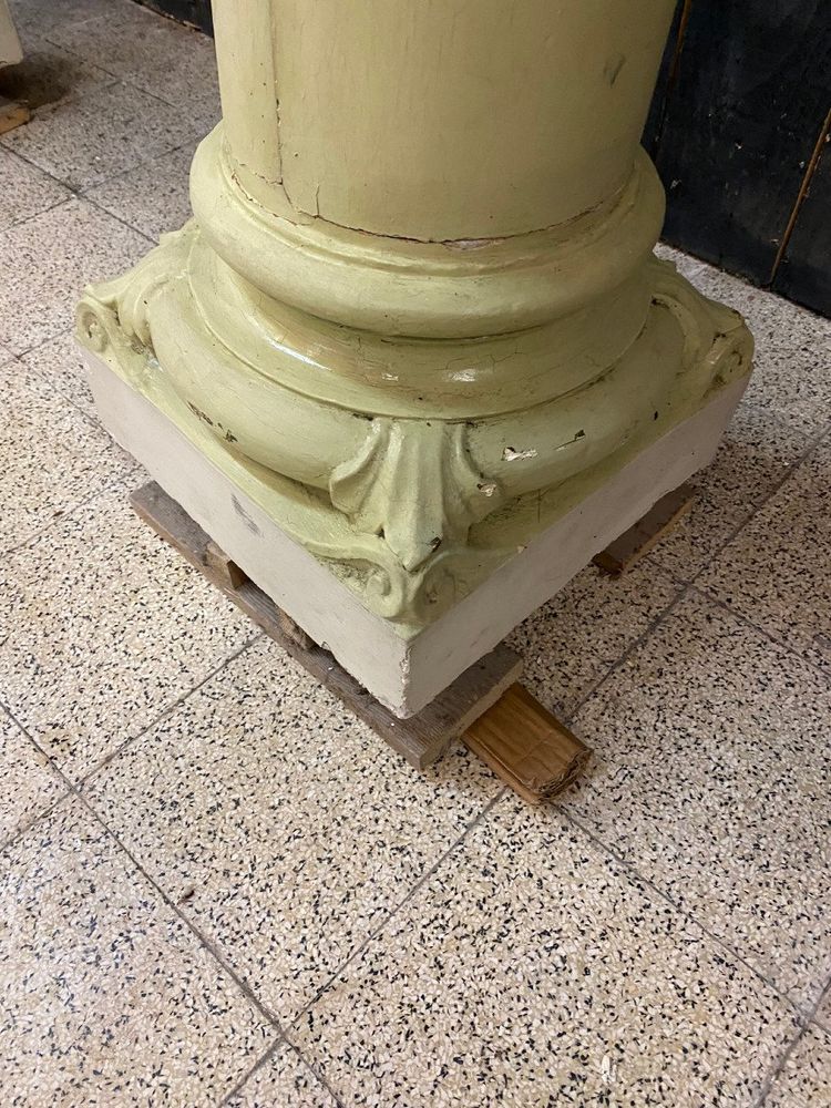 Pair of Antique Patinated Plaster Columns From A Theater Circa 1880