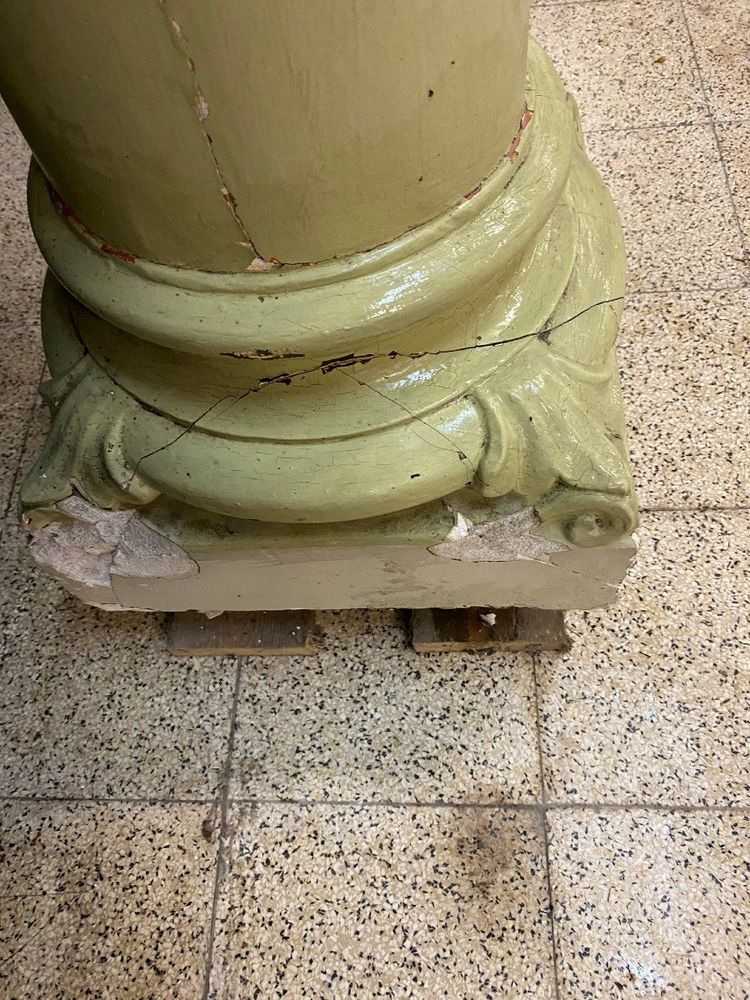 Pair of Antique Patinated Plaster Columns From A Theater Circa 1880