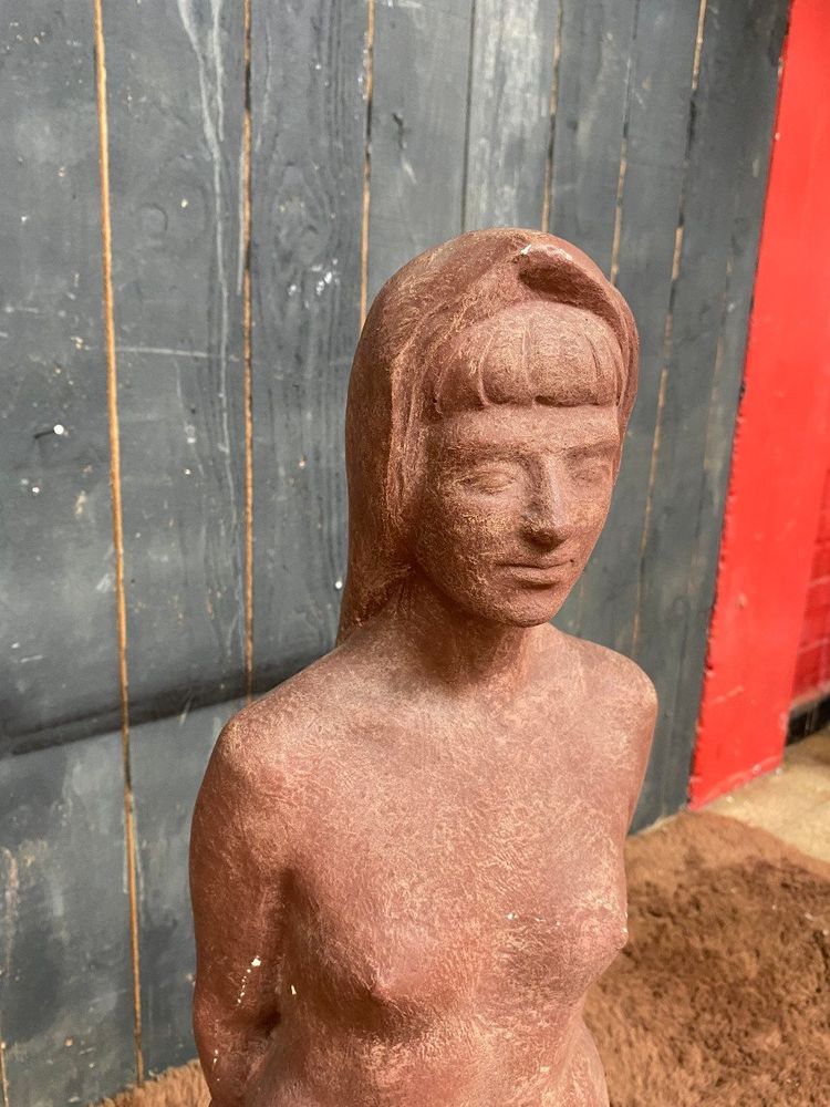 Sculpture En Terre Blanche  Attribute à Perugini Mario, Circa 1960