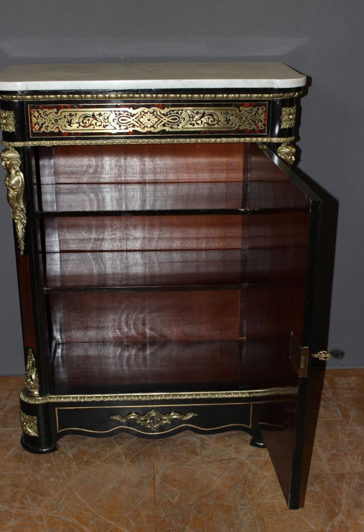 Meuble d'Appui Napoléon III En Marqueterie Boulle XIX