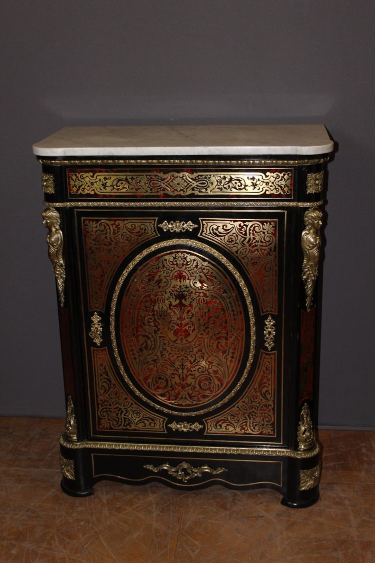 Meuble d'Appui Napoléon III En Marqueterie Boulle XIX