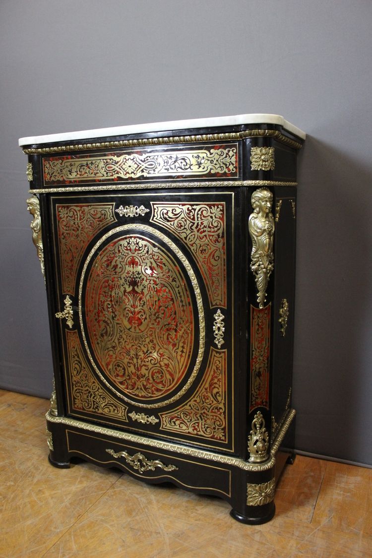 Meuble d'Appui Napoléon III En Marqueterie Boulle XIX