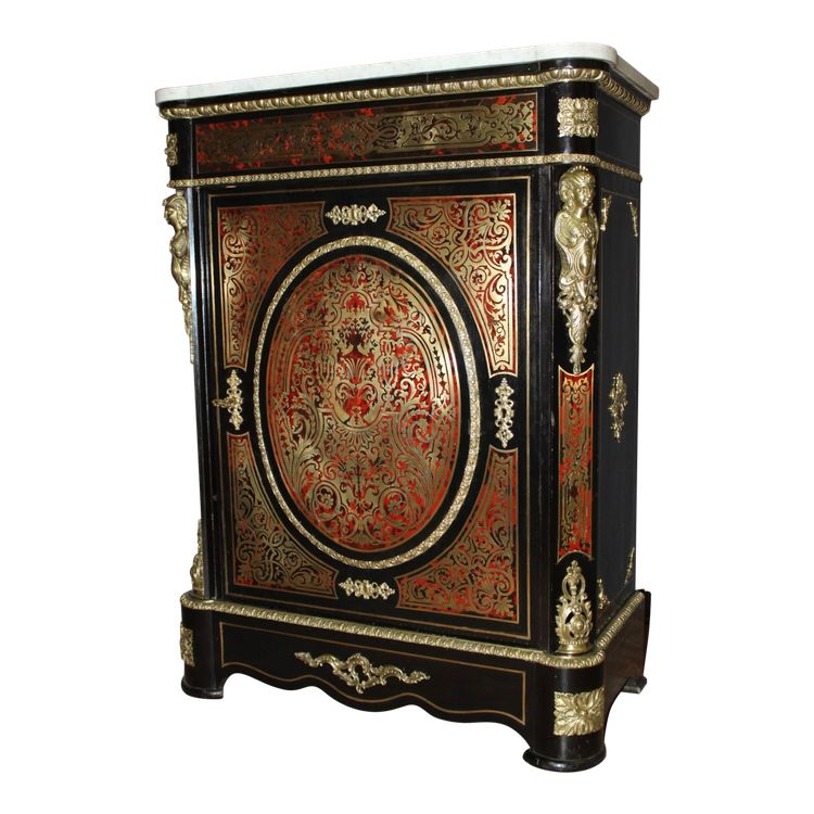 Meuble d'Appui Napoléon III En Marqueterie Boulle XIX
