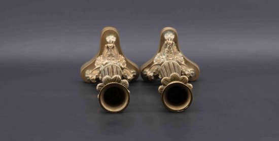 Coppia di portacandele in bronzo, XIX secolo
