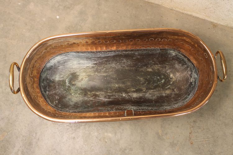 Large planter in copper and wrought iron in the Haute Epoque early 20th century style