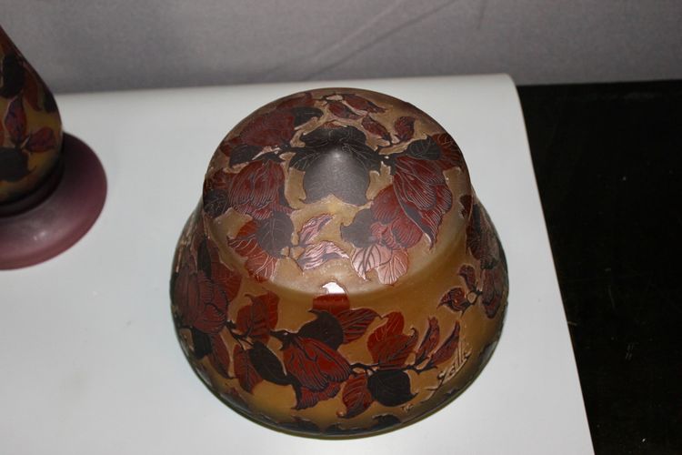 Pâte De Verre Gallé Tip Mushroom Lamp