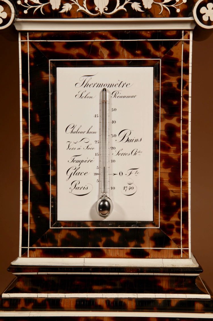 Magnifique et rare pendule de cheminée française avec thermomètre, vers 1870.