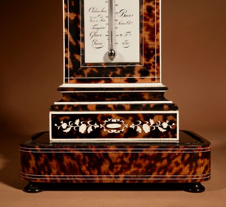 Magnifique et rare pendule de cheminée française avec thermomètre, vers 1870.