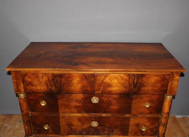 Commode Empire en noyer fin XIX