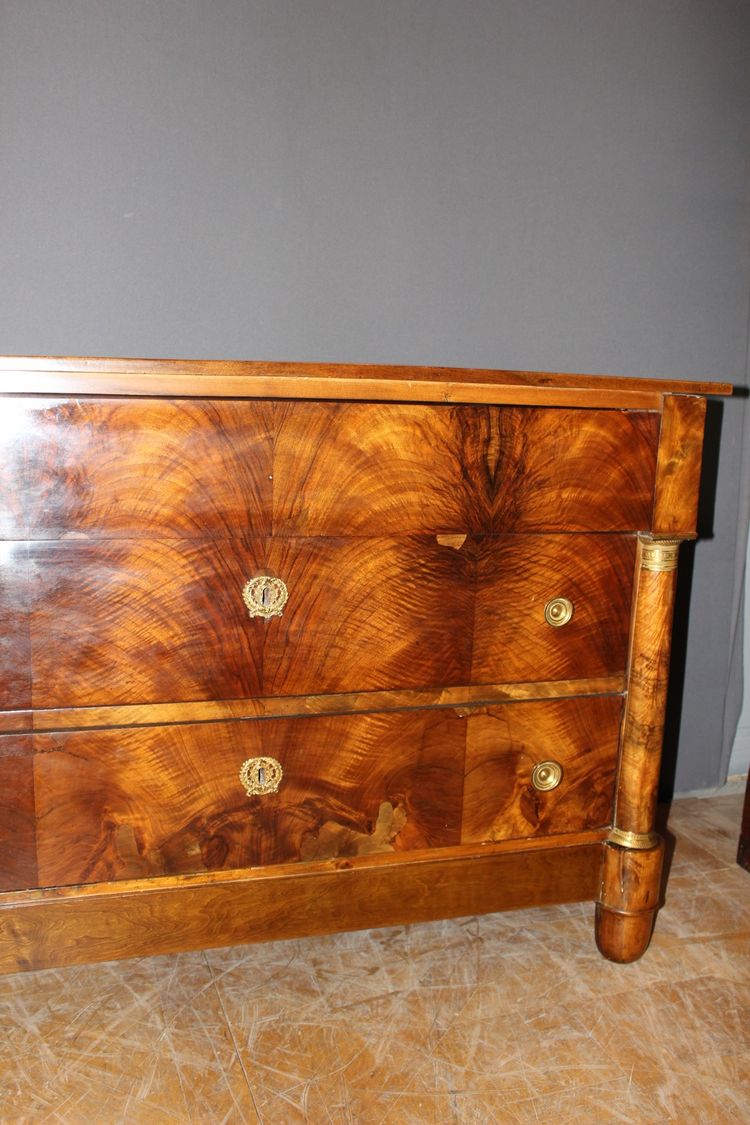 Commode Empire en noyer fin XIX