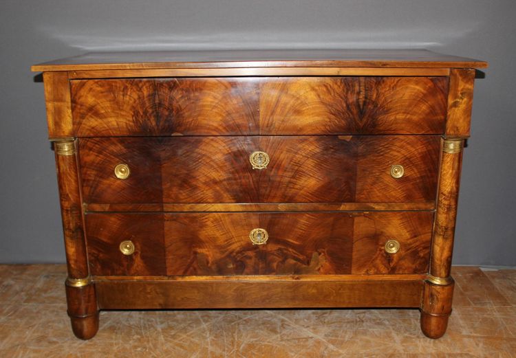 Commode Empire en noyer fin XIX
