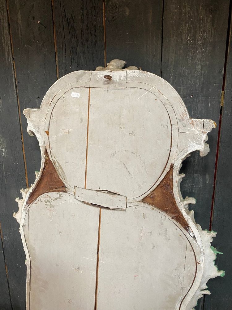 Consolle e specchio in legno dipinto e patinato, circa 1880