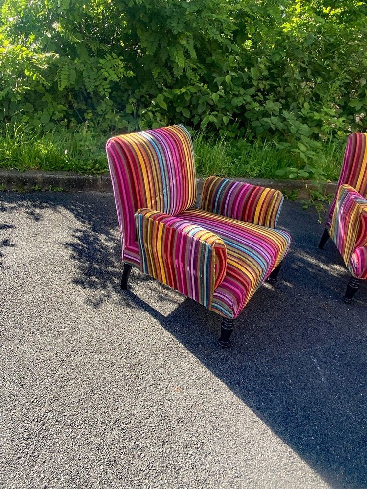 Paar Sessel Napoleon III , Restauriert Velours Mehrere Farben
