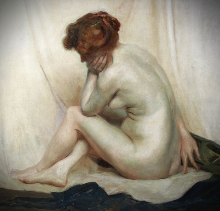 Nu à l'huile sur toile Impressionniste signé Victor Regnart daté 1909