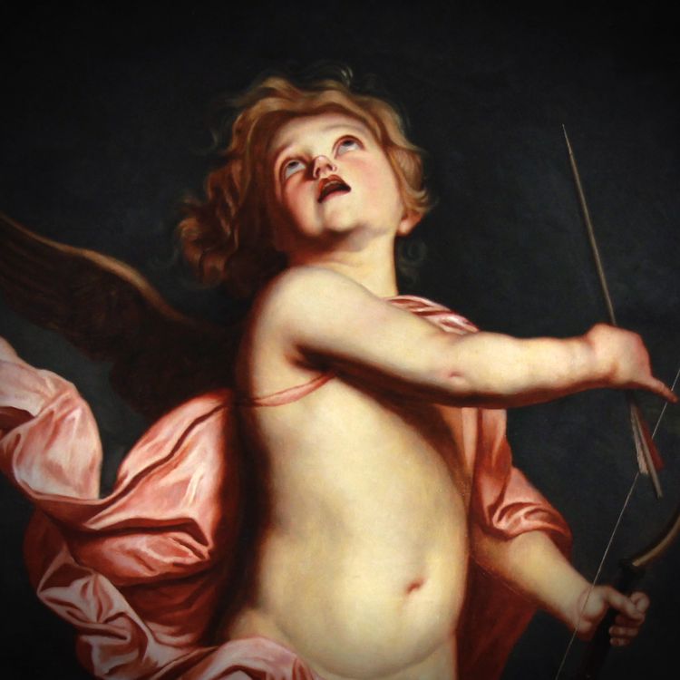 Peinture à l'huile sur toile "Cupidon" circa 1900 d'après Anthony van Dyck