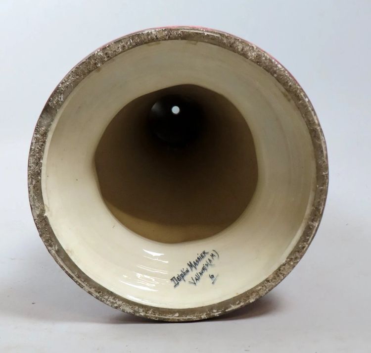 Delphin Massier (1836-1907) Ceramic Column Circa 1900, Signed