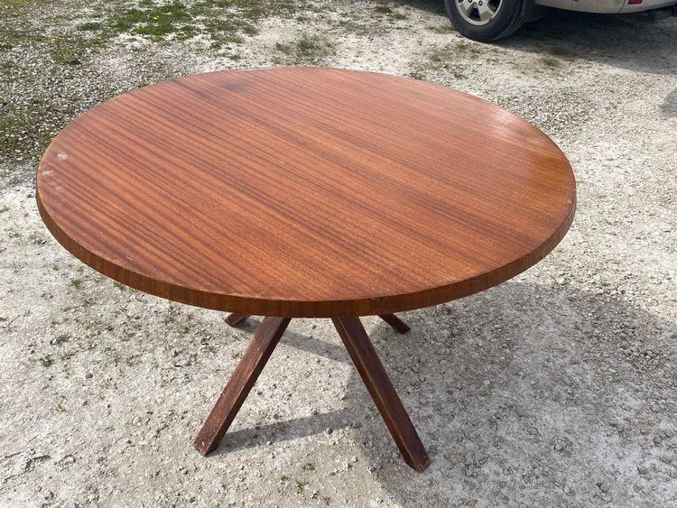 Joseph Andre Motte, Rare Thermoformed Cruciform Base Table, Charron Edition, Circa 1950