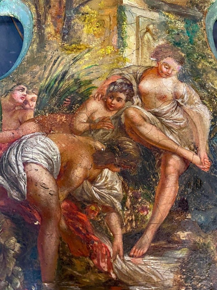 Original Table "violin" A Décor Rococo , d'Inspiration Fragonard, Boucher, Watteau , Début XX