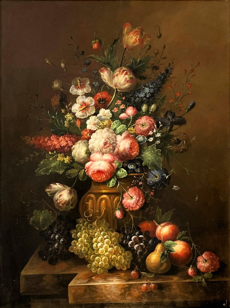 Still life with flowers by Elias Jozsa (b. 1932)