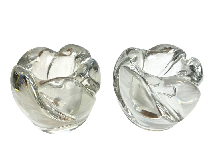 Daum Nancy - Pair of crystal candlesticks