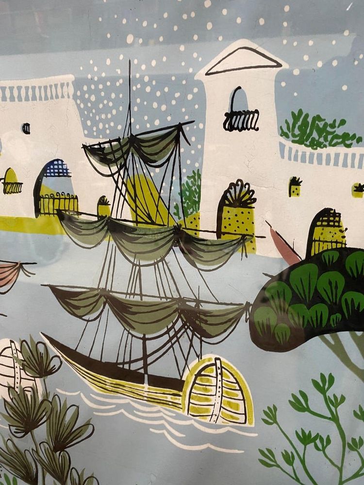 René Fumeron: Acrylic on Paper, Tapestry Design. Signed.