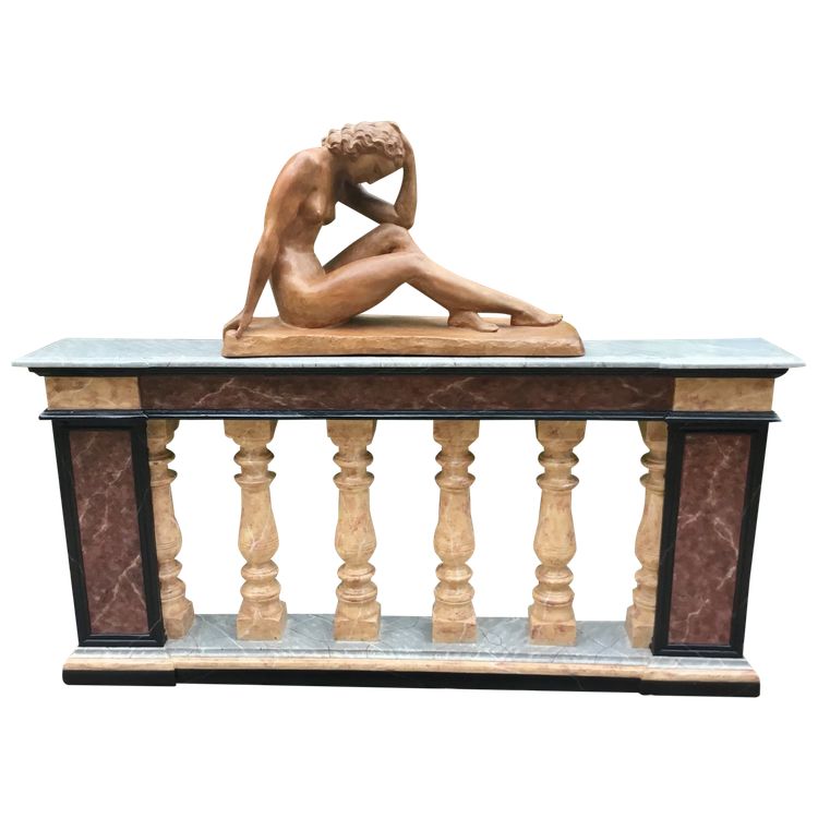 Balaustra in legno finto marmo
